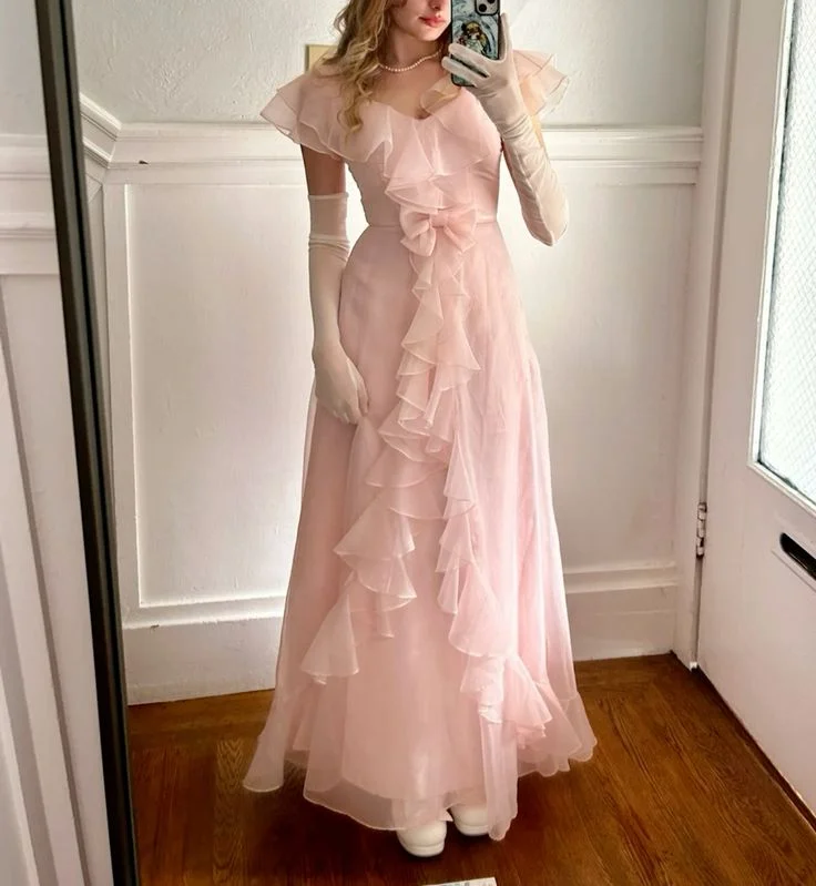 Elegant Women's Attire Pink sweet cute long tulle ball gown evening dress Christmas holiday party dress gh3261