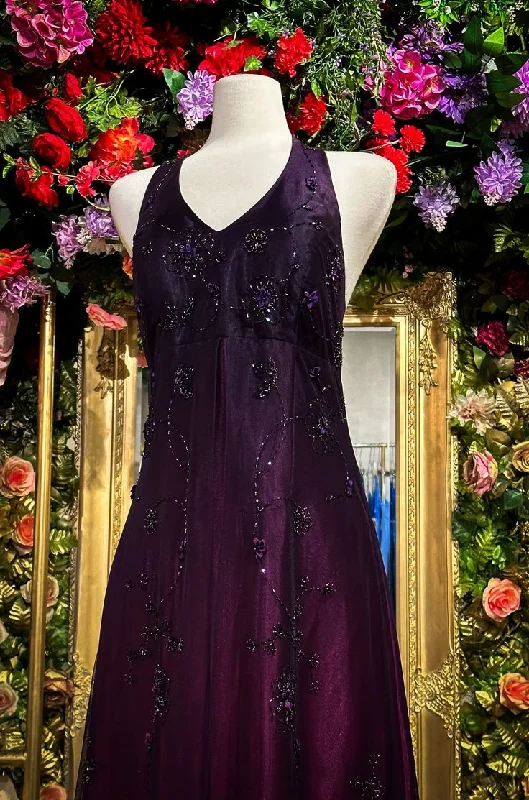 Women's Cozy Winter Attire Purple Low-key Gorgeous Exquisite Beaded Midi Tulle Ball Gown Evening Gown Party Dress homecoming dress gh3217