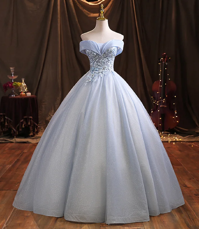 Women's Athletic Outfit Blue tulle lace long ball gown dress formal dress  10386