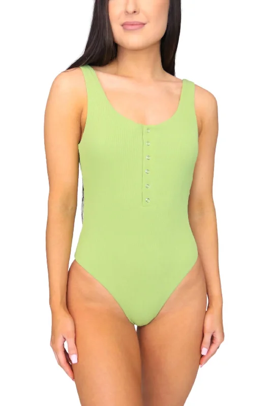 Women's Contemporary Clothing One-Piece Swimsuit In Salt And Lime