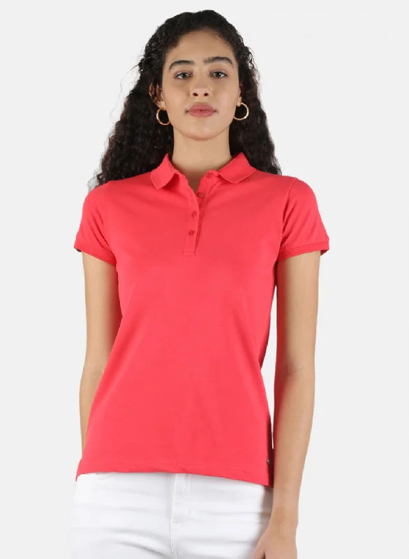 Women's Cozy Clothes Women Pink Plain T-Shirt