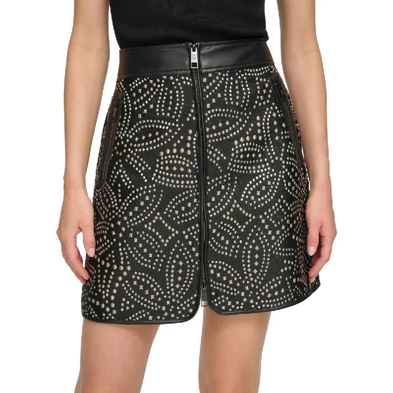 Clothes For Woman Womens Embroidered Studded Mini Skirt