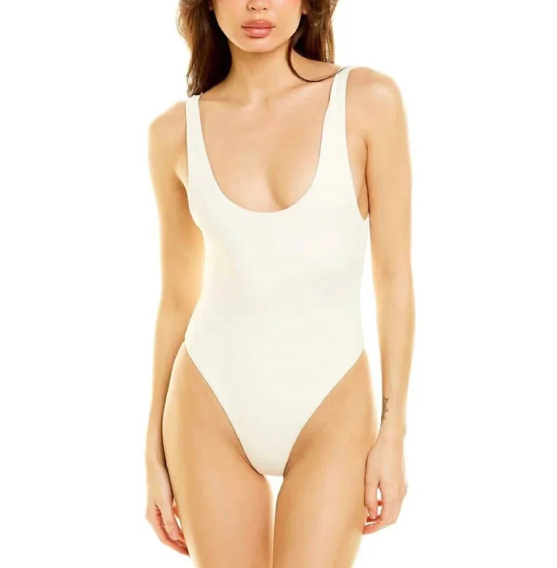 High Street Women's Fashion for Trendy Shoppers Scoop One Piece In Solid White