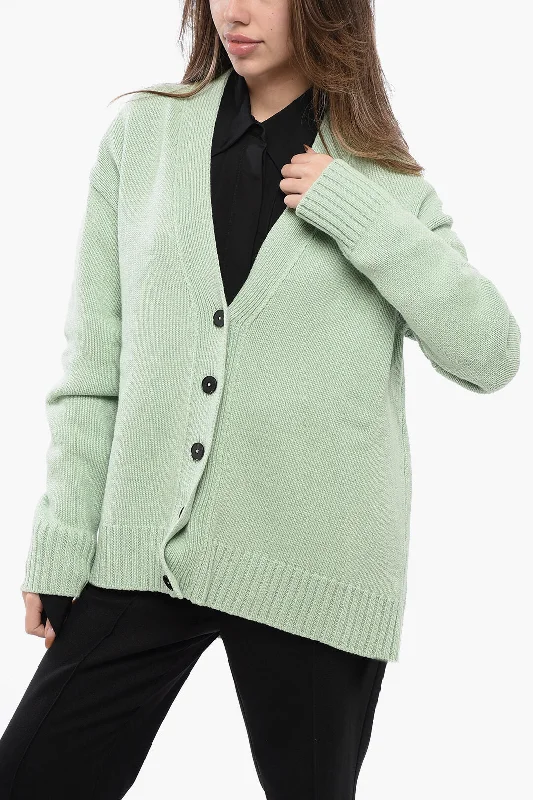 Comfortable Women's Outfits Jil Sander Cashmere-Blended Cardigan With Asymmeric Hem