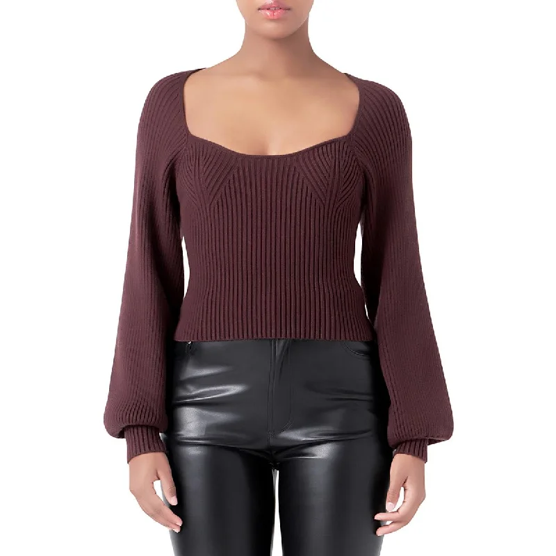 Women's Occasion Wear Clothing Womens Ribbed Knit Crop Sweater