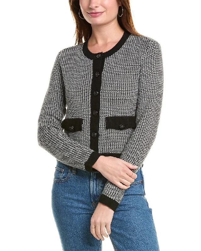 Women's Seasonal Wardrobe Clothing Brooks Brothers Houndstooth Wool-Blend Sweater