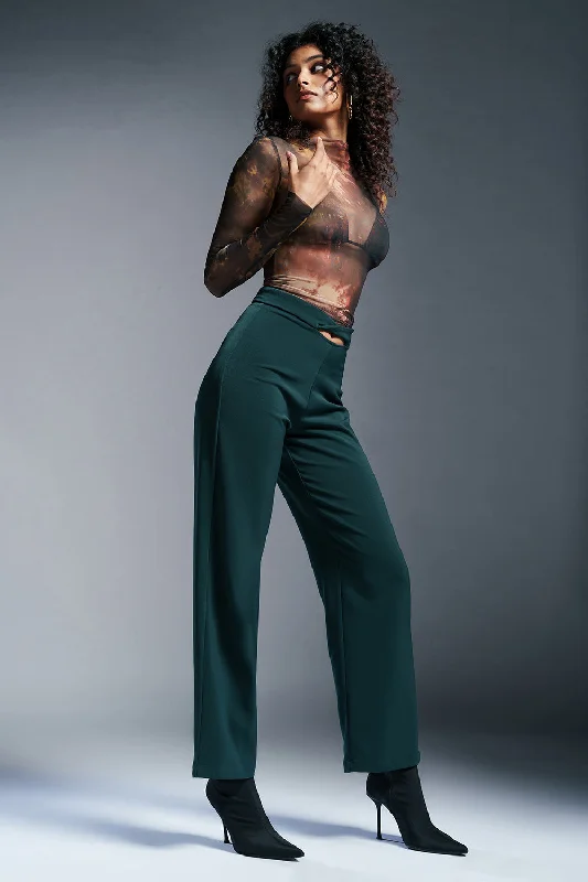 Classic Women's Clothing Styles Emerald Bay Twisted Waist Korean Pants