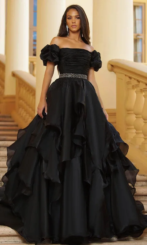 Women's Clothing for Every Season and Trend Ava Presley 28571 - Off Shoulder Ruffle Ballgown