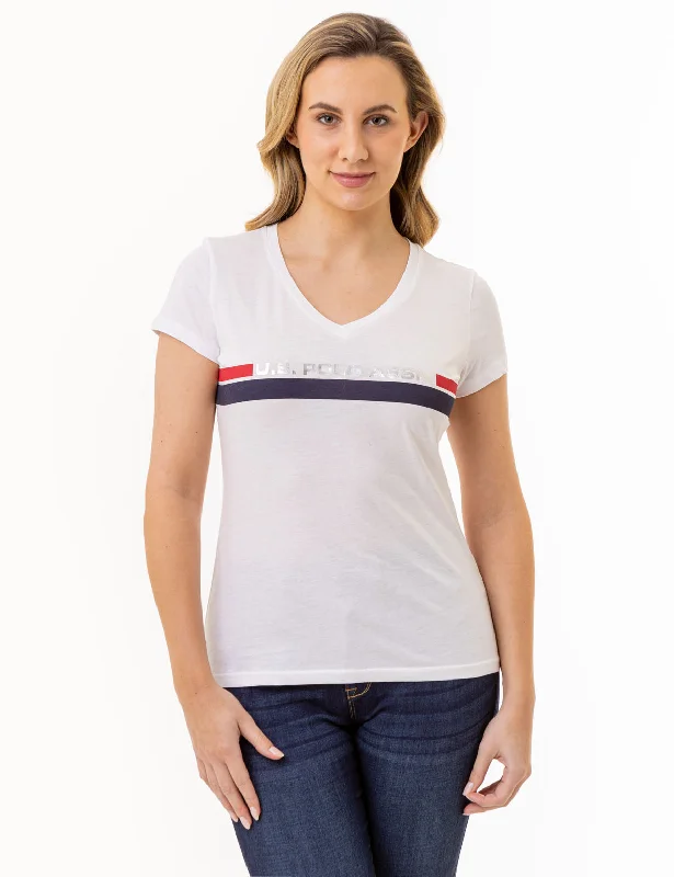 Women's Workout Garments U.S. POLO ASSN. DUAL STRIPE T-SHIRT