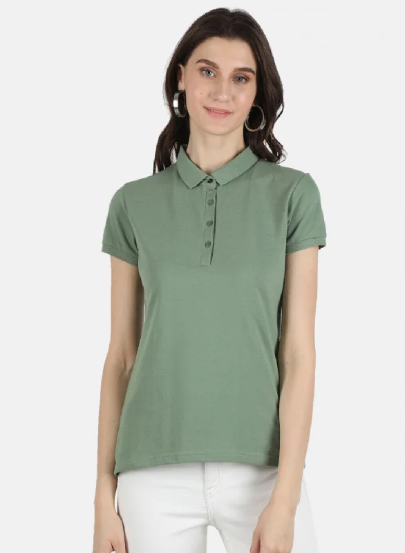 Women's Trendy Clothing Women Green Plain T-Shirt