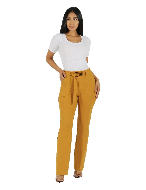 Women's Online Clothing Boutique She's Busy High Rise Wide Leg Pant with Patch Pocket and Belt