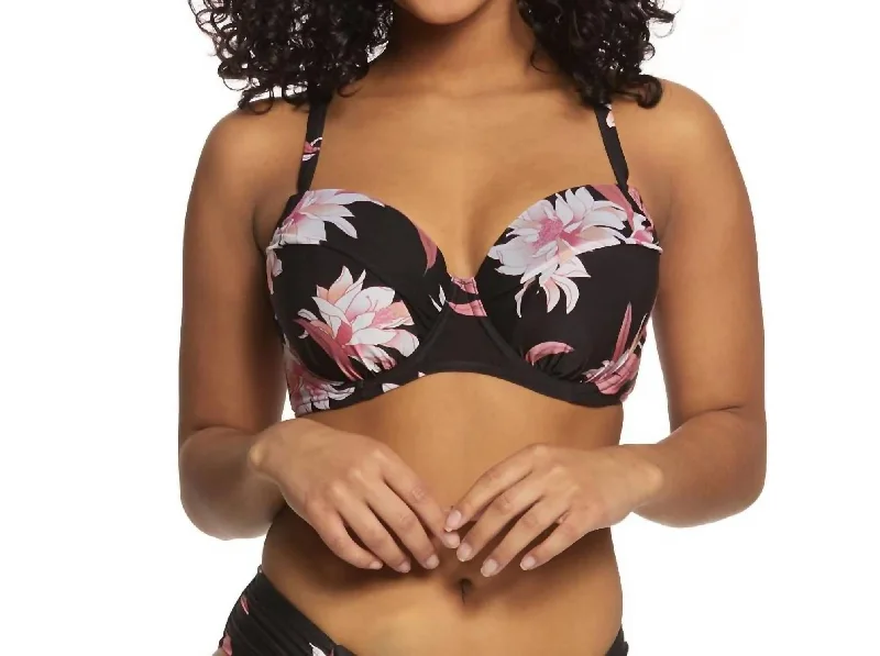 Elegant Women's Clothing Desert Flower Dd Bustier Bikini Top In Black