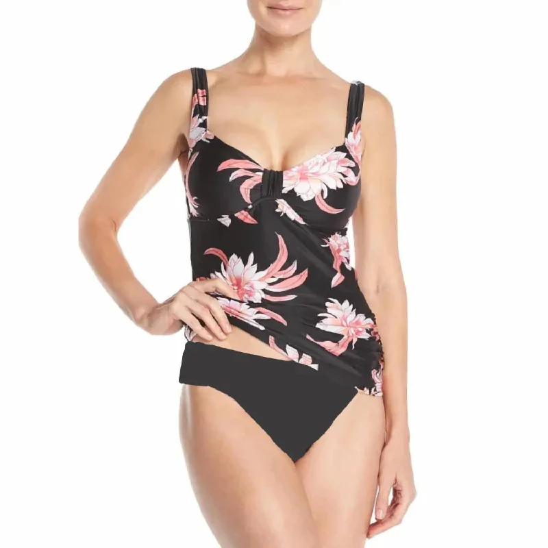 Plus Size Women's Fashion and Clothing Desert Flower Dd Tankini In Black