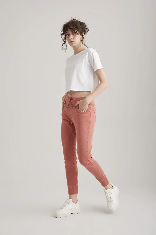 Fashionable Tops for Women Mila Mid Waist Jogger 5 Pocket Ankle Pants Sunset