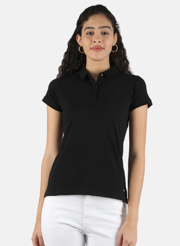 Women's Occasion Wear Clothes Women Black Plain T-Shirt