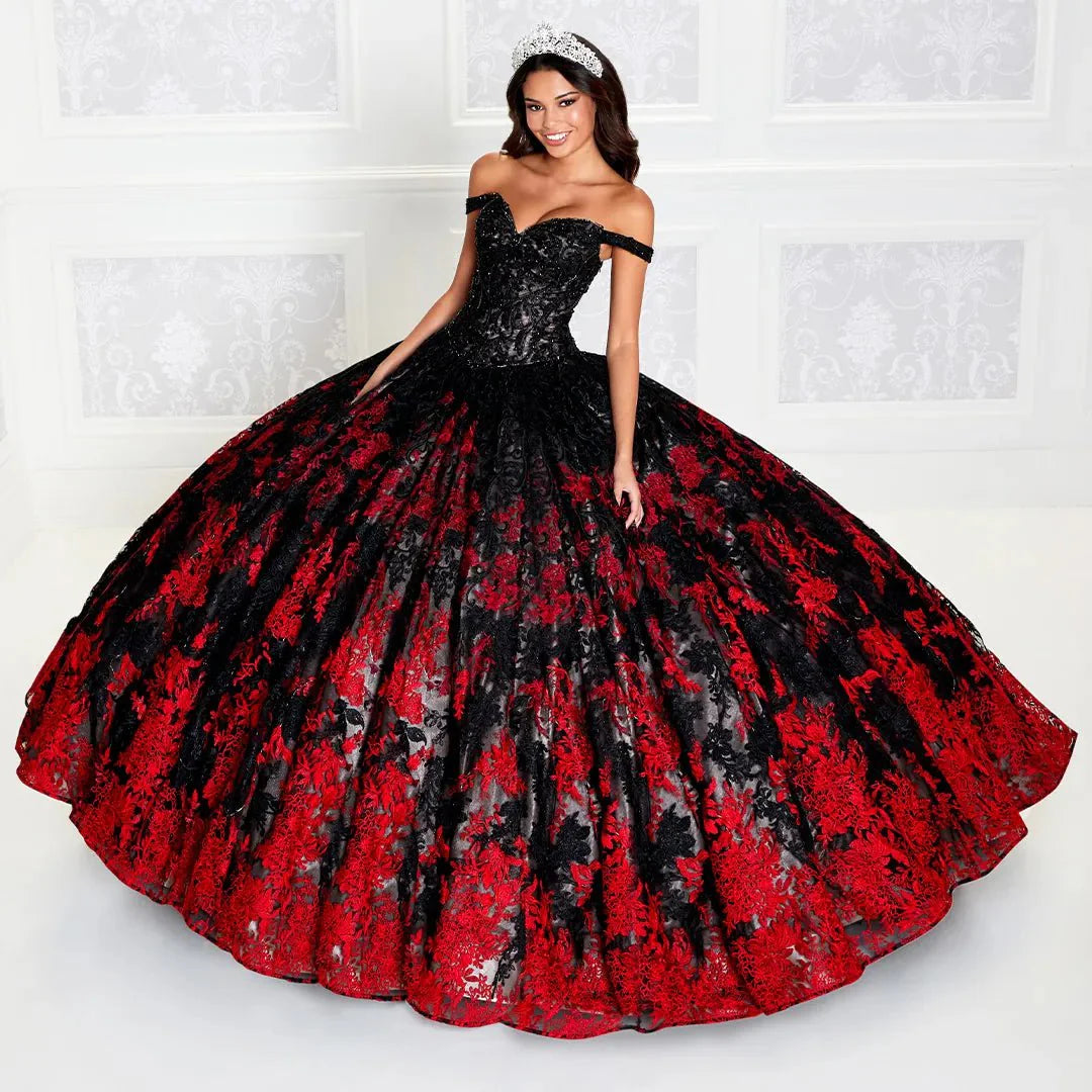 Online Boutique Clothing Princesa by Ariana Vara PR12275 - V-Neck Quinceañera Ball Gown