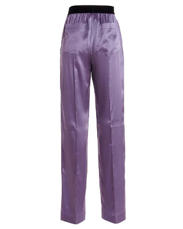 Women's Occasion Wear Apparel Tom Ford Womens Silk Pants In Lilac