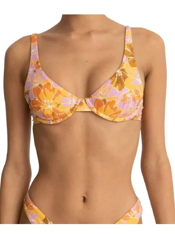 Women's Clothing For Work Mahana Floral Underwire Bikini Top In Yellow