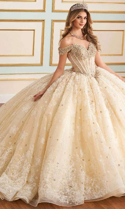 Online Boutiques Princesa by Ariana Vara PR30177 - Embroidered with Capelet Lace Quinceañera Gown