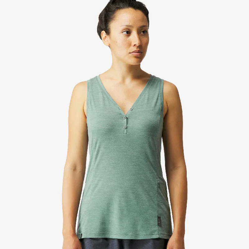 Women's Casual Wear Clothes Forclaz Women's merino wool Backpacking & travel tank top- Travel 500