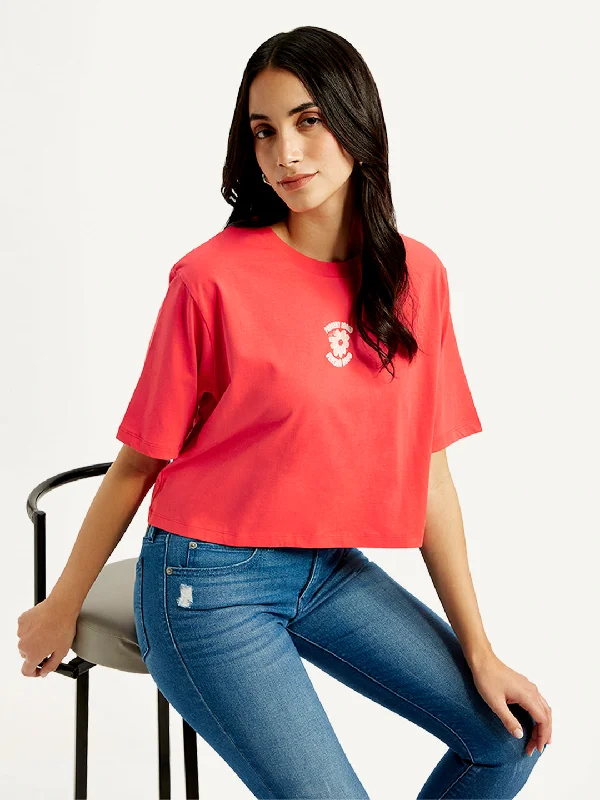 Charming Women's Garments Women's Solid Relaxed Fit T-shirt