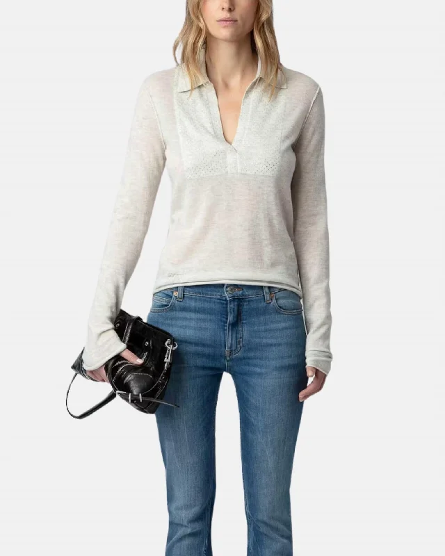 Clothing Sales Sally Diamante Cashmere Sweater In Neige