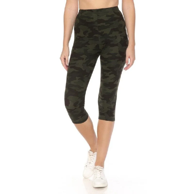 Fashionable Dresses for Women Multi-color Print, Cropped Capri Leggings In A Fitted Style With A Banded High Waist