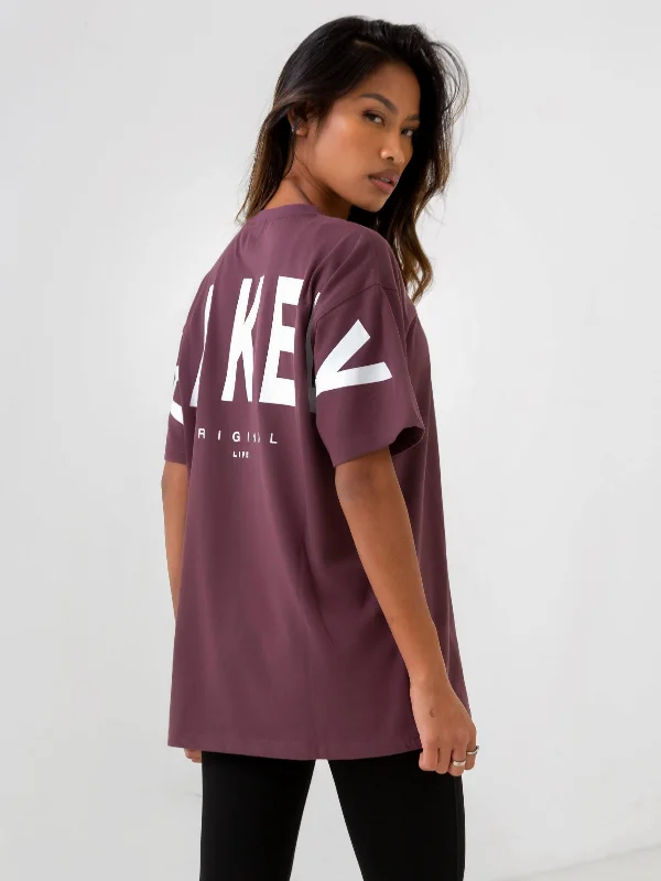 Casual Wear Isabel Oversized T-Shirt - Burgundy