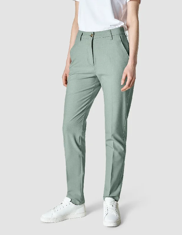 Casual Women's Clothing Online Essential Pants Tapered Calm Green Melange