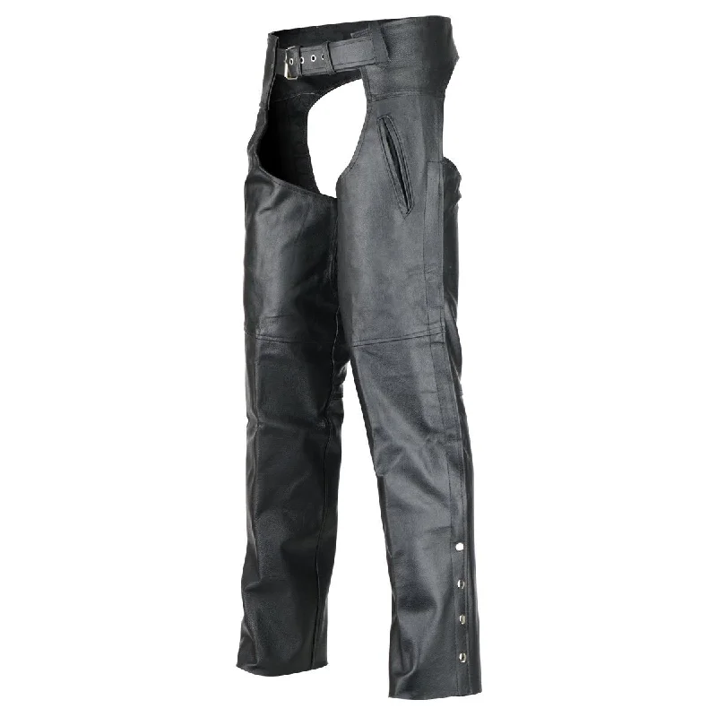 Women's Trendy Outfits VL812S Deep Pocket Motorcycle Leather Chaps