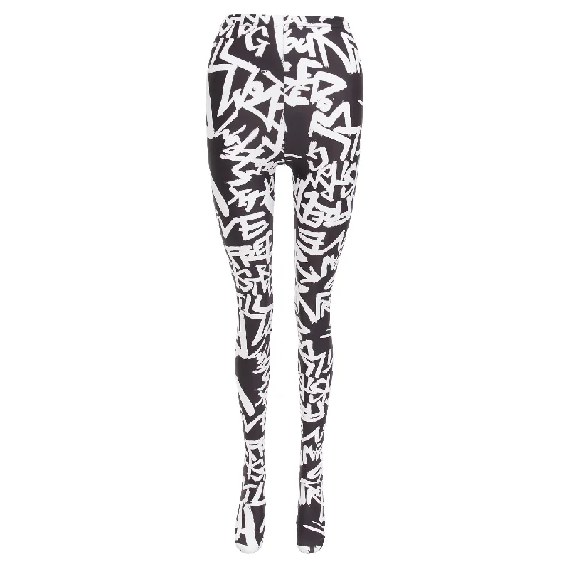 Women's Vacation Attire Comme Des Garcons Free Graffiti Skinny Leggings