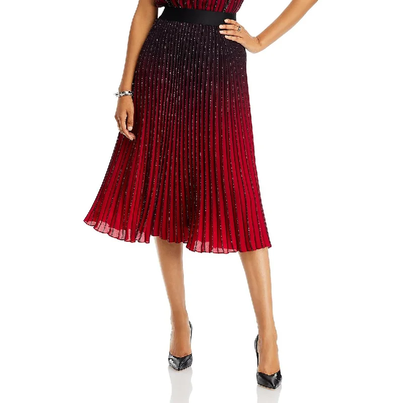 Trendy Outfits For Girls Womens Pleated Glitter Midi Skirt