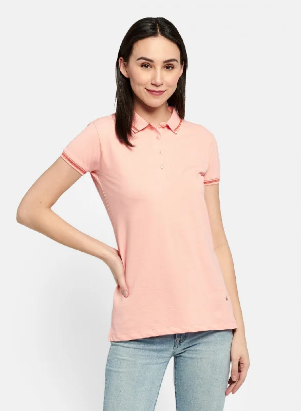 Exclusive Online Sale Womens Peach Plain T-Shirt