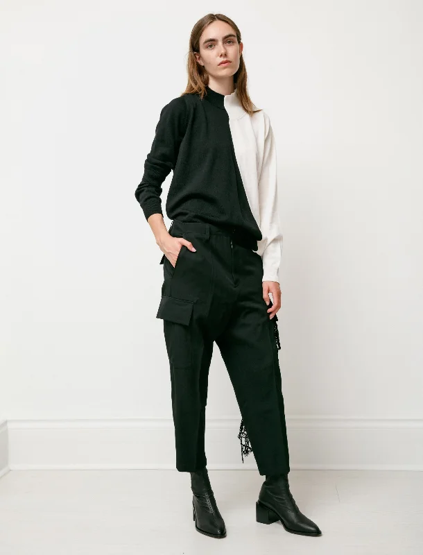 Casual Attire For Women Gabardine Cargo Pants Black