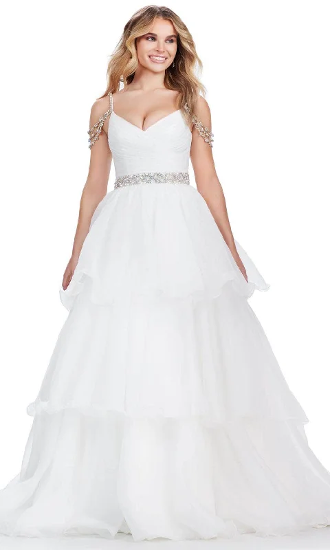 Boutique Dress Online Ashley Lauren 11561 - Cold Shoulder Tiered Ballgown