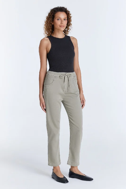 Women's Work Outfit For The Office Ella Mid Waist Jogger 5 Pocket Ankle Pants Sage