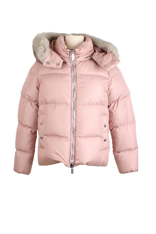 Women's Relaxed Clothes Down Puffer Jacket w/ Fur Trim Hood