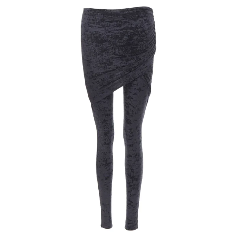 Women's Fashionable Attire For Work Balenciaga Demna Crushed Velvet Draped Front Legging