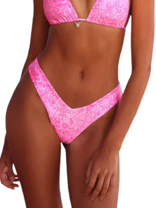 Women's Sporty Chic Clothes Cheeky V Bikini Bottom In Rose Quartz