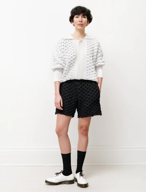 Women's Weekend Outfit Oriel Paper Knit Shorts Black