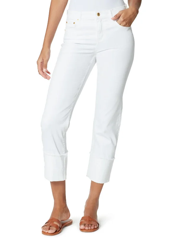 Flash Sales Today Womens Denim Stretch Low-Rise Cropped Jeans