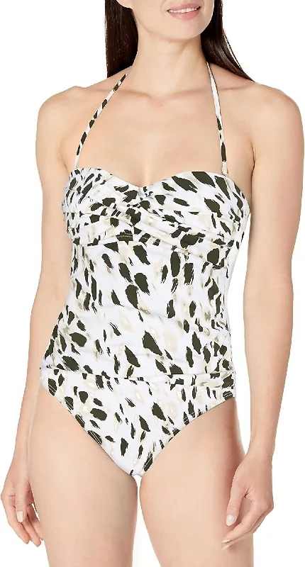 Clothing Online Bandeau One Piece Swimsuit - Plus In Olive