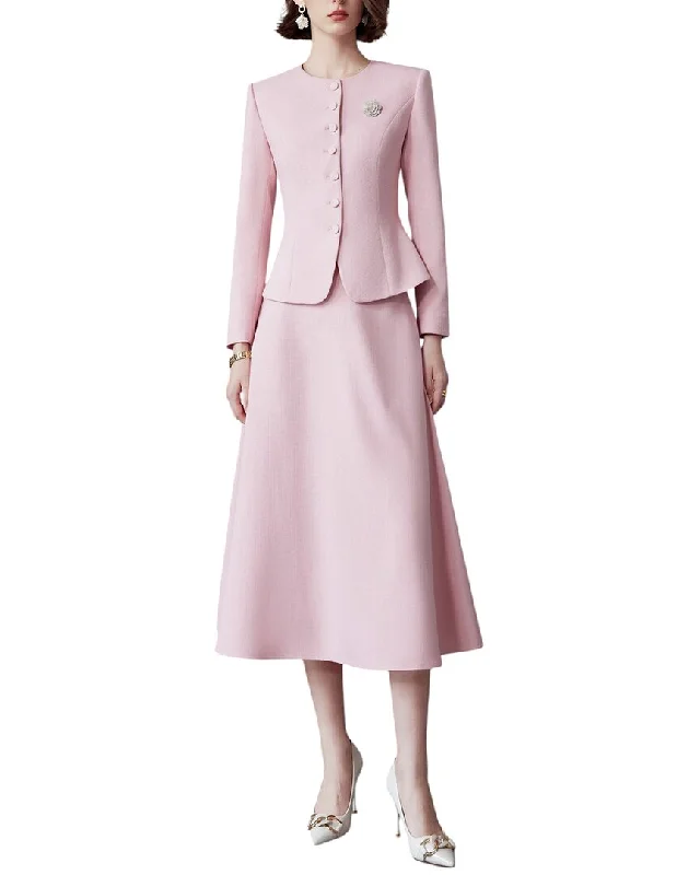 Women's Plus-Size Garments ELAINE 2pc Blazer & Skirt Set