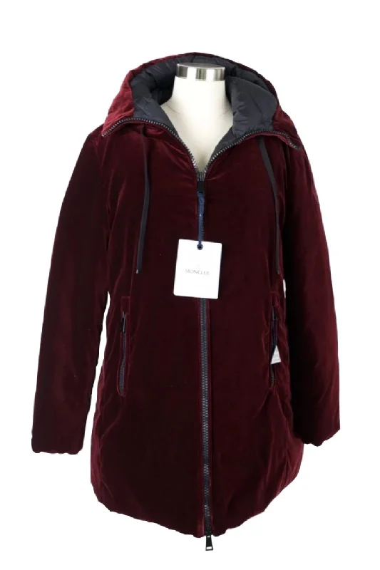 Women's Office Clothing Velour Down Filled Parka