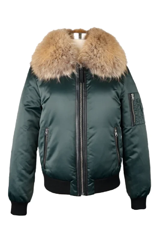 Women's Casual Wear Clothing Short Fur Collar Puffer Jacket