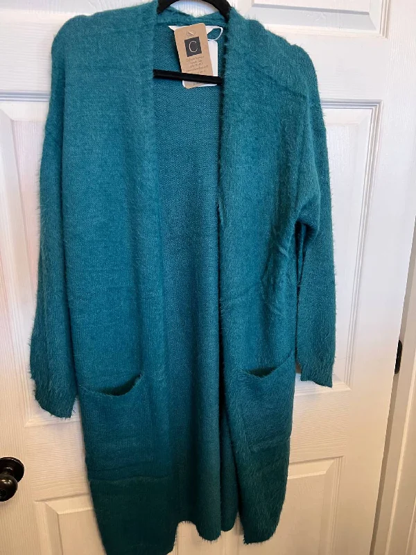 Comfortable Women's Outfits Open-Front Cardigan In Teal