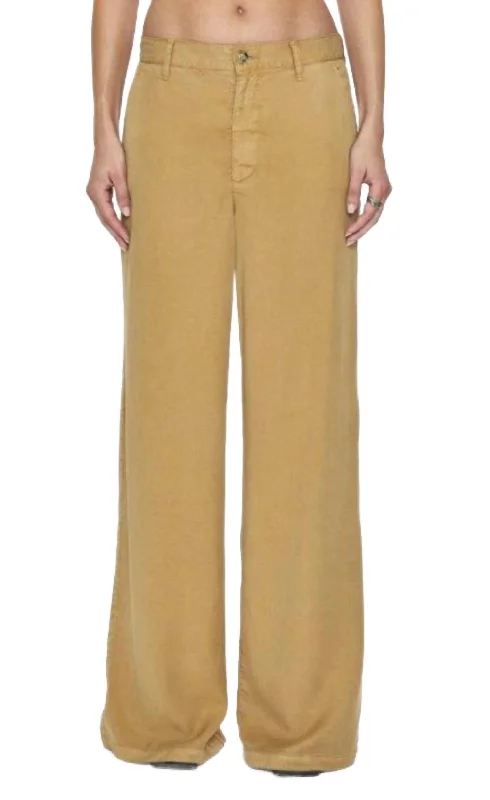 Women's Vintage Garments Women's Jadyn Low Slung Palazzo Pants In Khaki