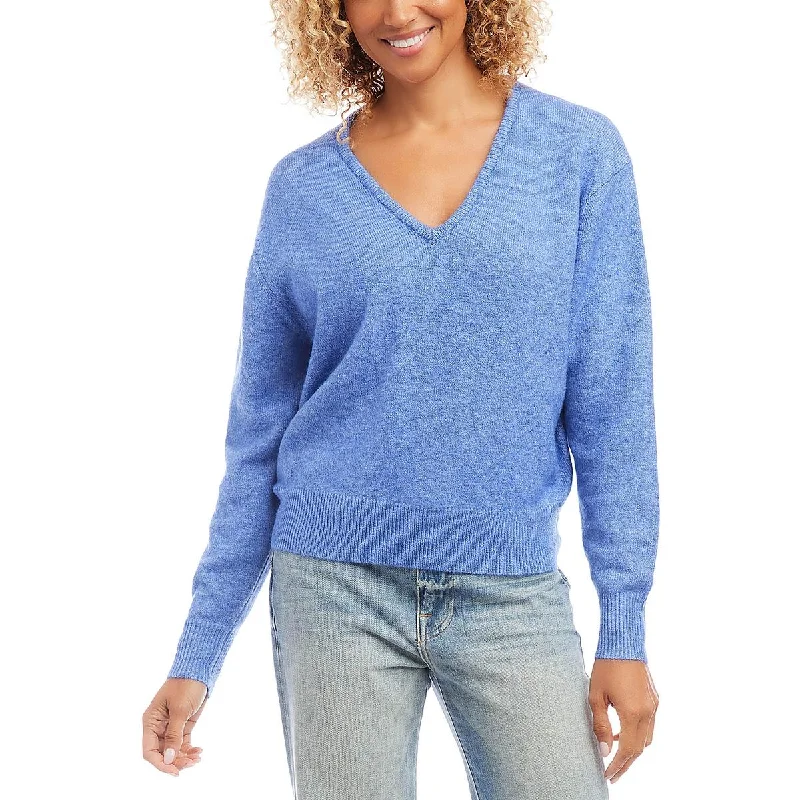 Affordable Online Boutiques Womens V-Neck Long Sleeves Crewneck Sweater