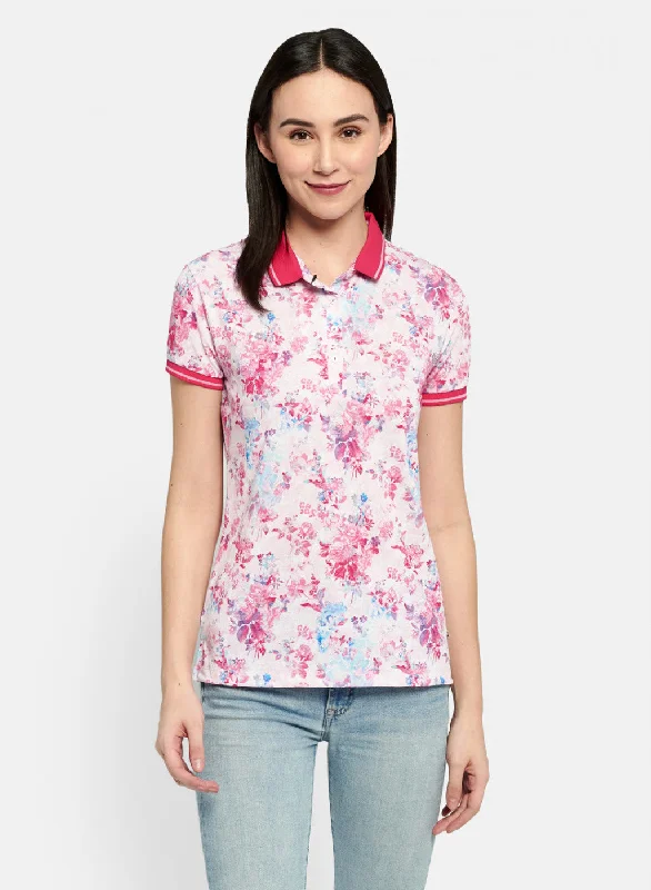 Online Boutiques Womens Pink Printed T-Shirt