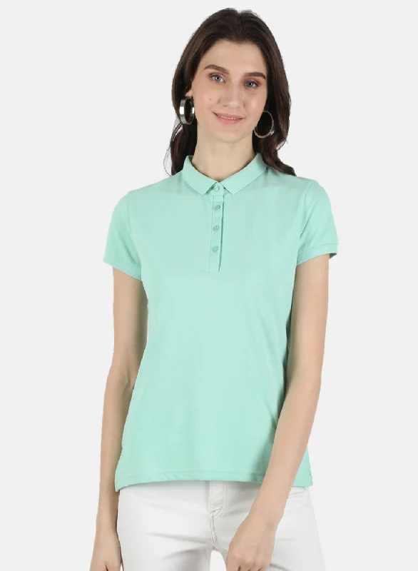 Comfortable Women's Clothing Women Green Plain T-Shirt